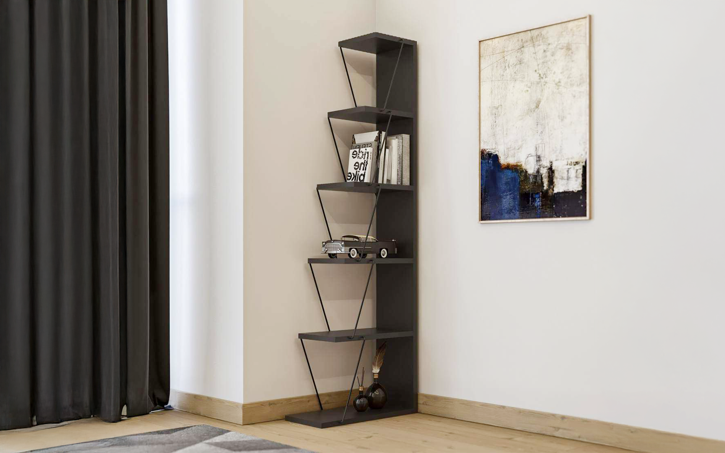 Etajera Fresco, antracit  1